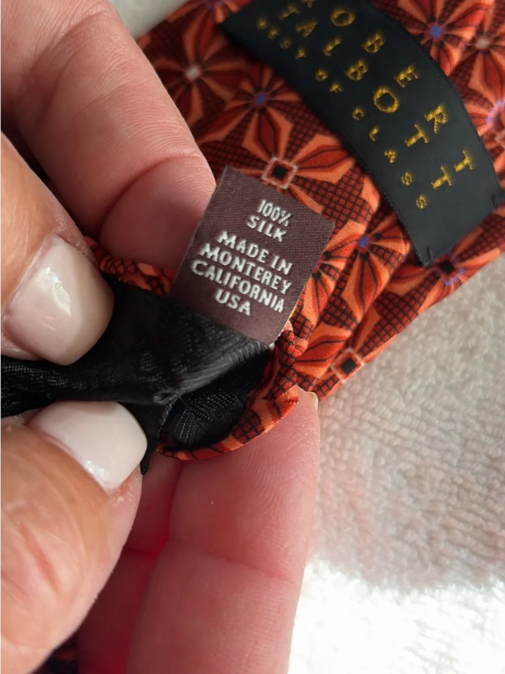 Robert Talbott Orange Geometric Silk Tie